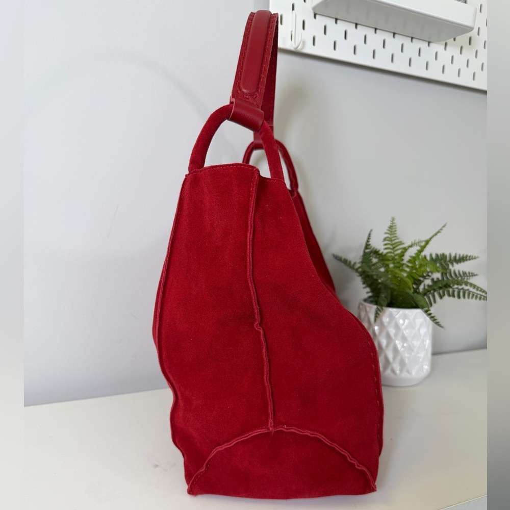 The Sak Los Feliz Large Tote Bag In Scarlet Suede - Picture 5 of 10